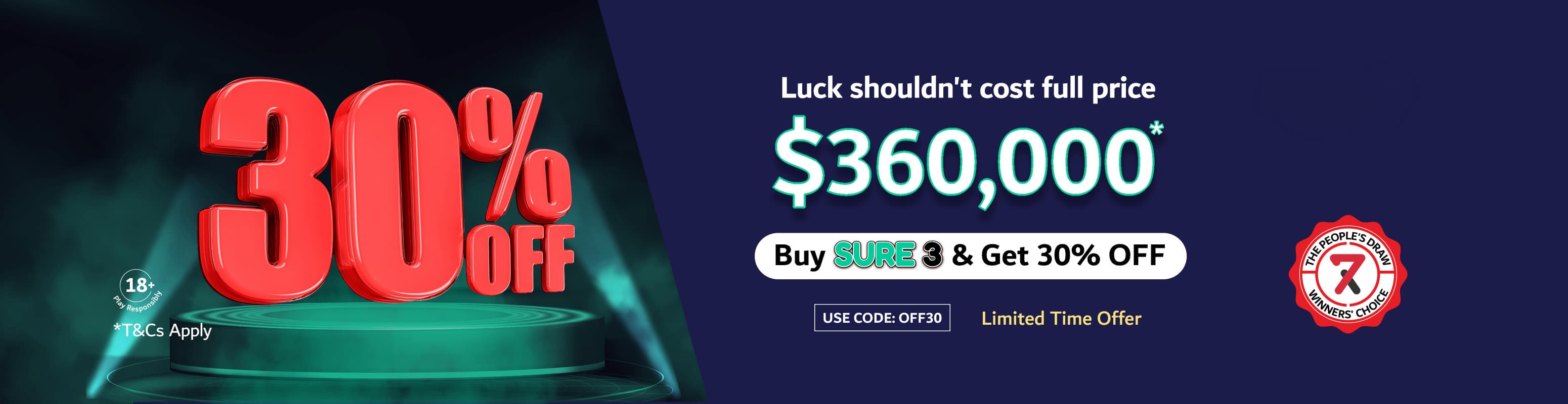 30 Percent Off on SURE3 Tickets